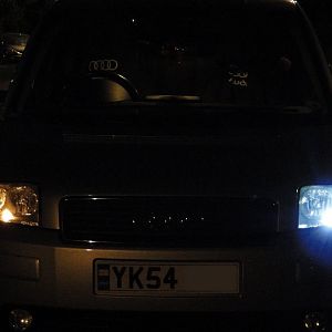 old sidelight and new LED sidelight