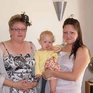 wife,gail  daughter jacqueline with grandaughter grace in middle