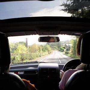 S L at the wheel.
The drive to New Lanark