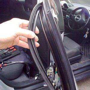 Remove the outer door rubber seal (try not to pull to hard as you can stretch this making it harder to put back on)

When putting back on you find i