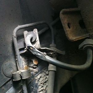 Front O/S ABS sensor wire damage
