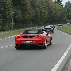 Ferrari. Well, not so much slithered up to, as whizzed past by!