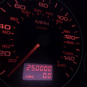 250000 Miles! 

My 1996 A6 Avant 1.8 20v covered 250000 miles this morning. I look forward to seeing this figure on our A2! :-)